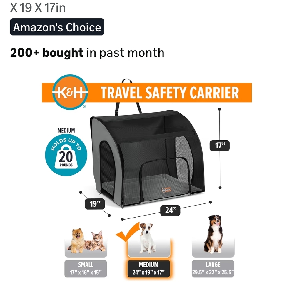 Black Pet Carrier with Mesh Windows - Picture 2 of 8